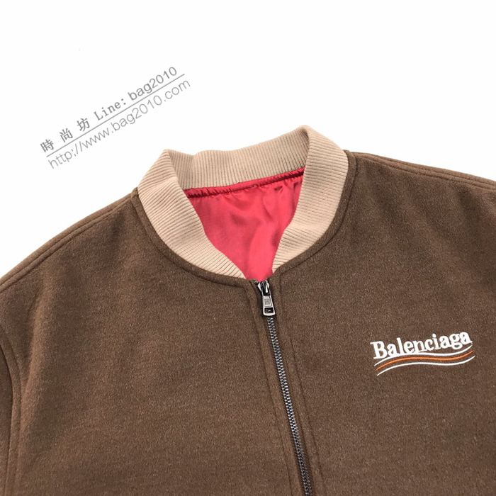 Balenciaga男裝 巴黎世家20新款咖啡棕毛呢外套  ydi3494